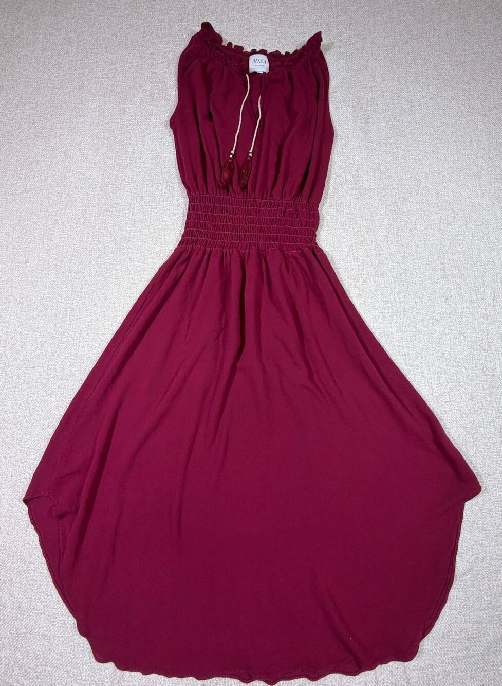 Misa Los Angeles Women Med Red Lightweight Gauzy Sundress Spring Break Vacation